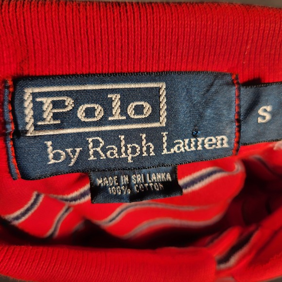 Polo Ralph Lauren Polo Shirt Men's Small Red Striped Short Sleeve - Picture 5 of 9